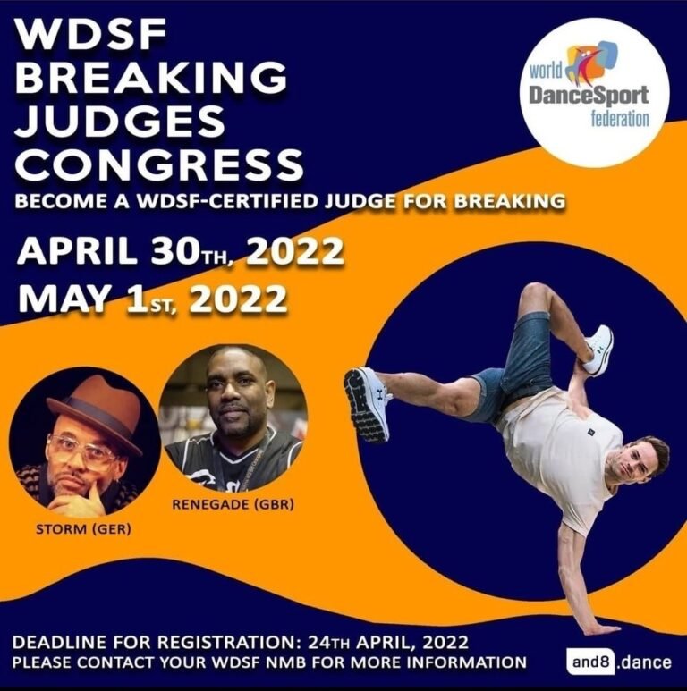 Read more about the article Become a WDSF certified judge for Breaking. Deadline for South African applicants registration: 12 April 2022