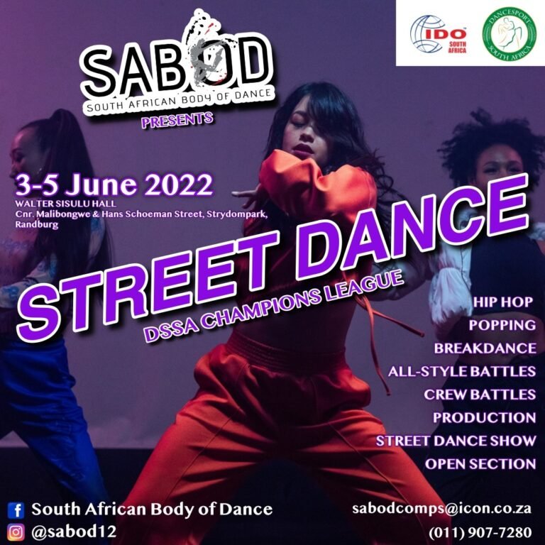 Street Dance DSSA CHampions League 3 5 June 2022 Hip Hop Popping Breakdance All Styles Crew Battles Production Walter Sisulu Hall Randburg Johannesburg Gauteng SABOD